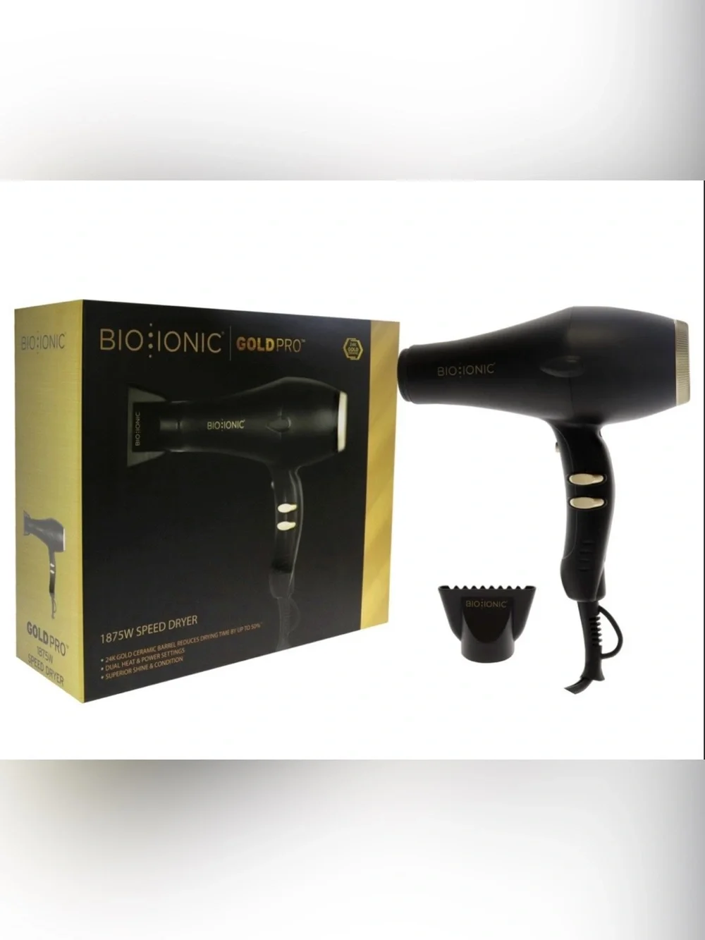 Bio Ionic GoldPro Black Hair Dryer
